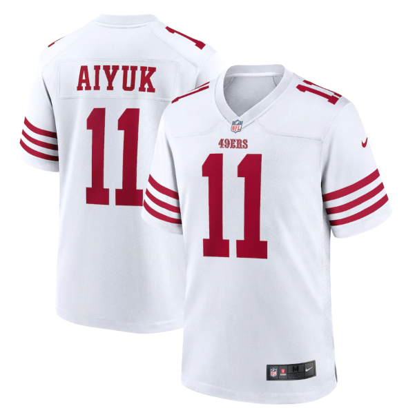 Men's San Francisco 49ers #11 Brandon Aiyuk 2022 New White Stitched Game Jersey